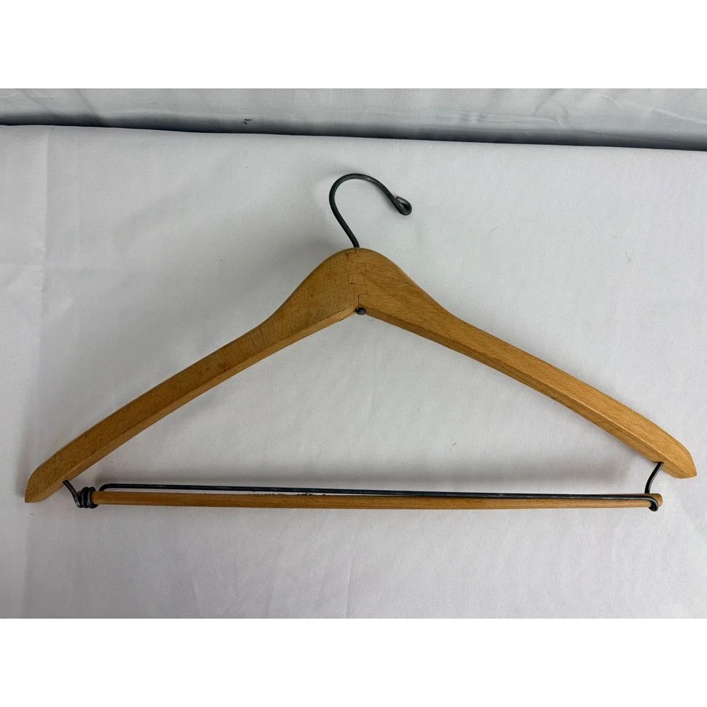 Vintage Mirror Test Wooden Suit Hanger Wishbone Pants Bar MCM Haberdashery